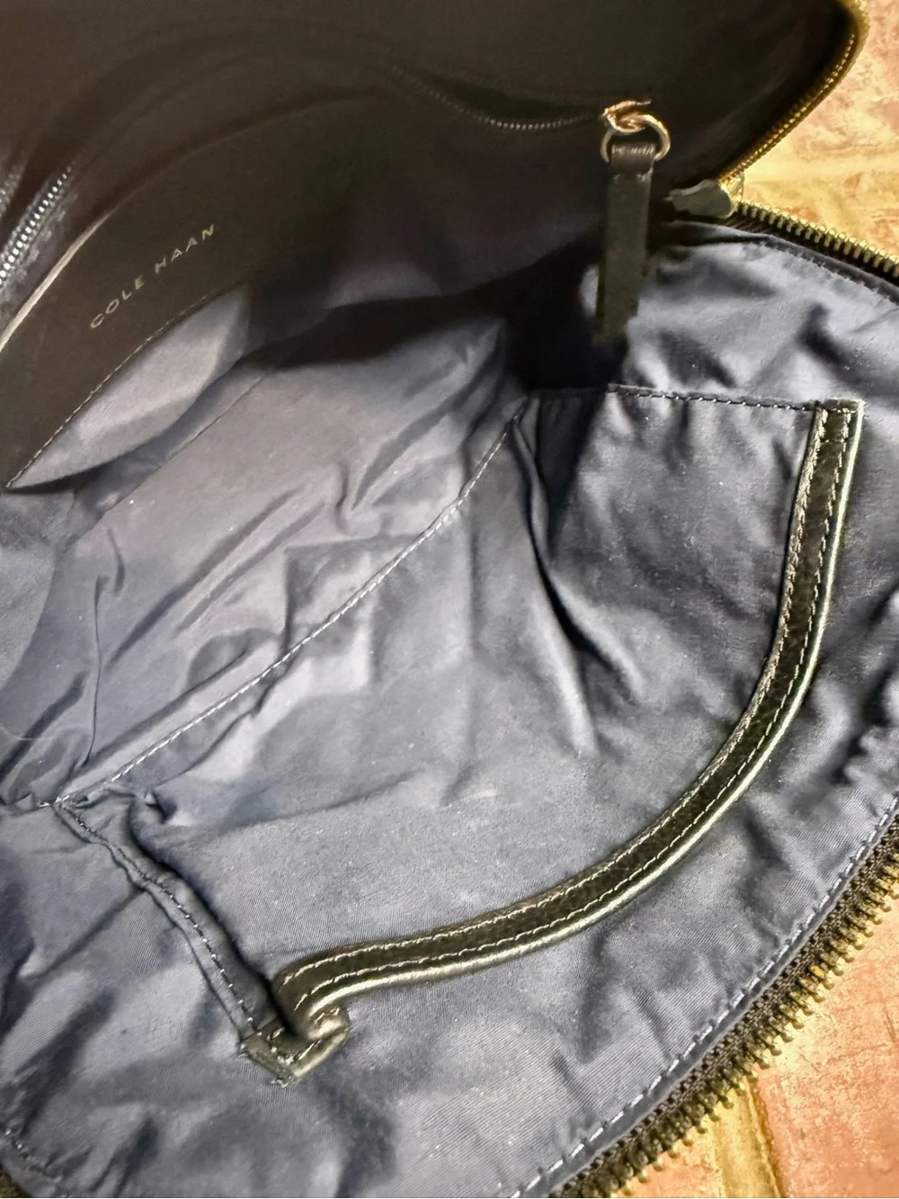 Cole Haan Black Quilted Leather Dome Satchel – Gold Hardware